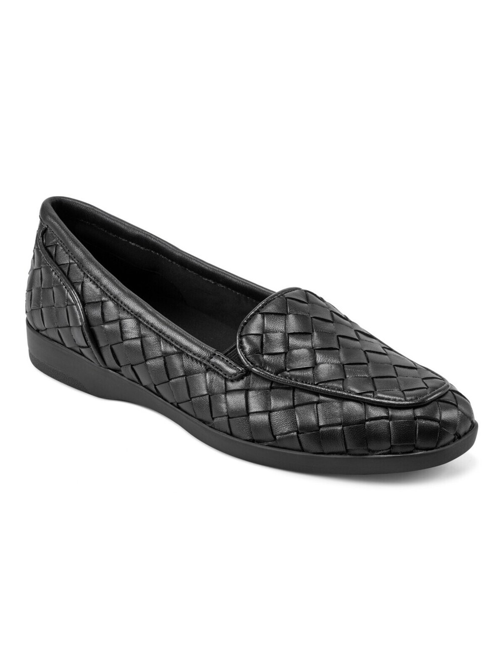 Easy Spirit Devitt Wov Comfort Shoes Black Leather 9.5W